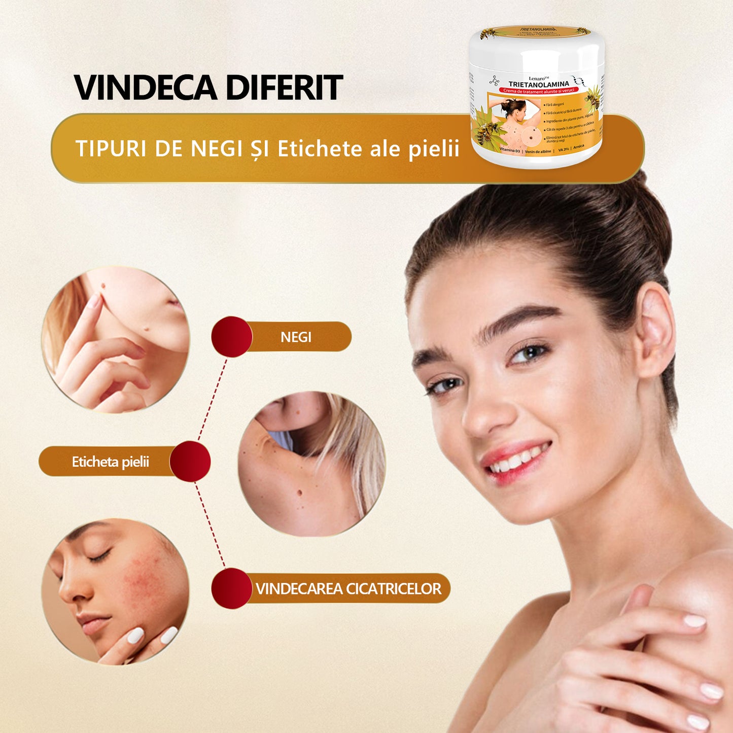 🎉🎉🎉[✨ Magazin Oficial Al Mărcii✨] Lenaro™ Venin de albine Venin de albine Cremă pentru tratarea alunițelor și negilor(👨‍⚕AAD RECOMANDĂ)