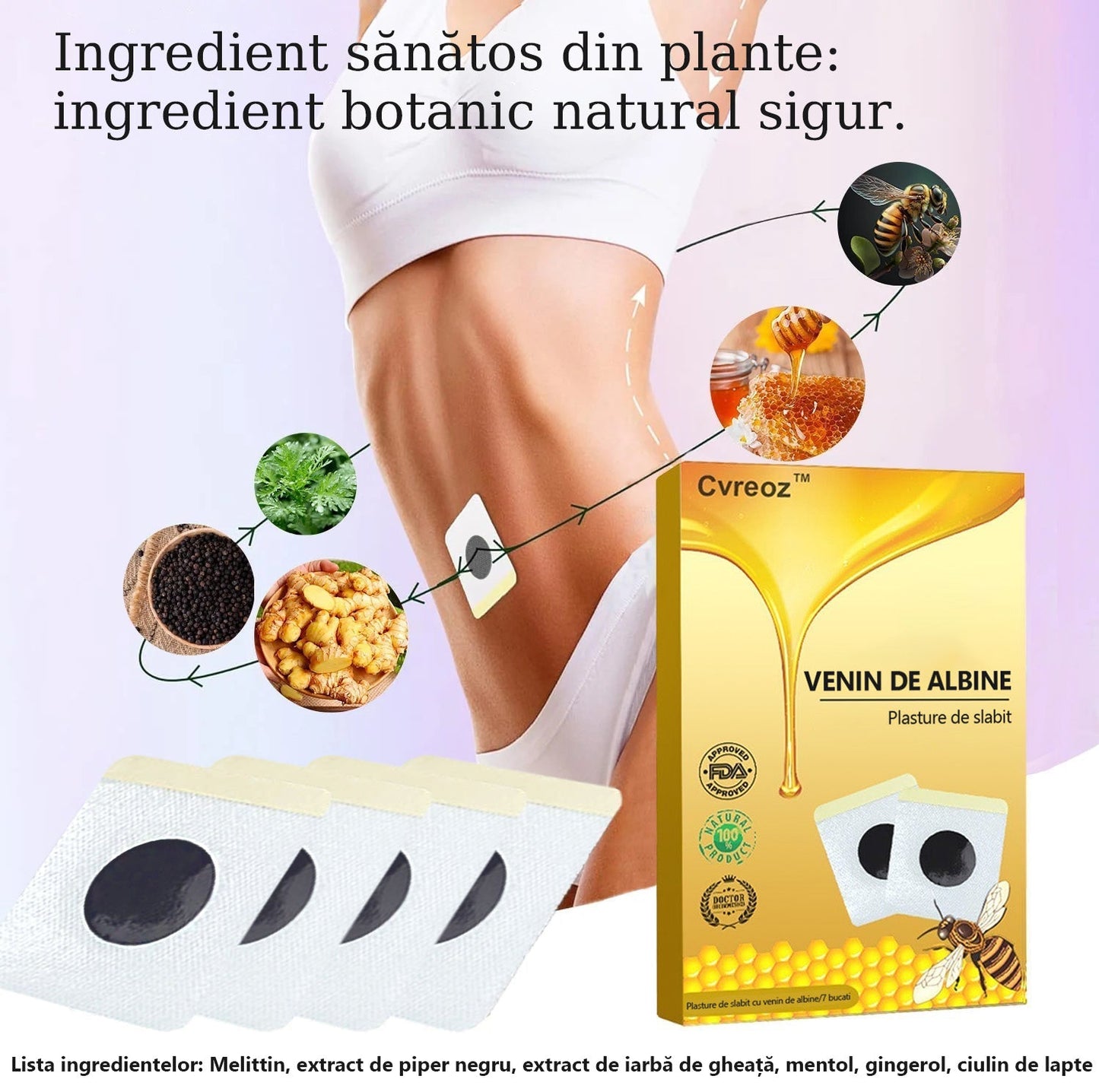 🌈🌈𝐂𝐯𝐫𝐞𝐨𝐳™ Plasture de Slăbire cu Venin de Albine ⭐(Pentru Toate Problemele Limfatice și de Obezitate)